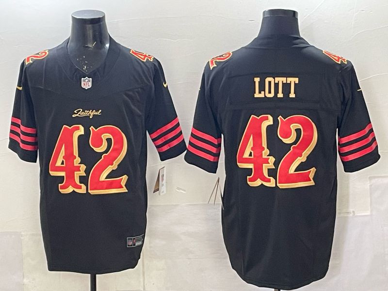 Men 2025 San Francisco 49ers #42 Lott black 5th generation Nike Limited NFL Jersey style 0012
